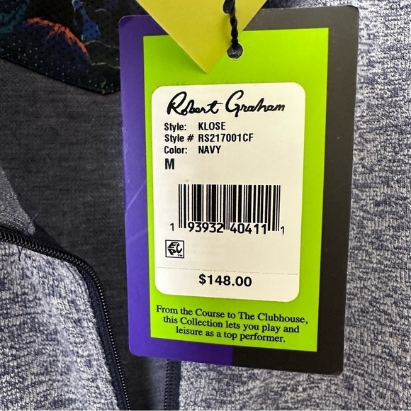 Robert Graham Klose Vest Medium Navy Full Zip Soft Sweater Mens Brand New - Picture 4 of 11